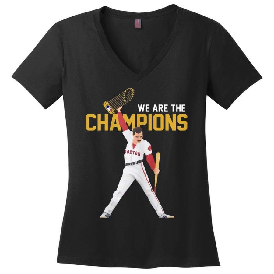 Damage Done Boston RedSox We are the champions Ladies V-neck