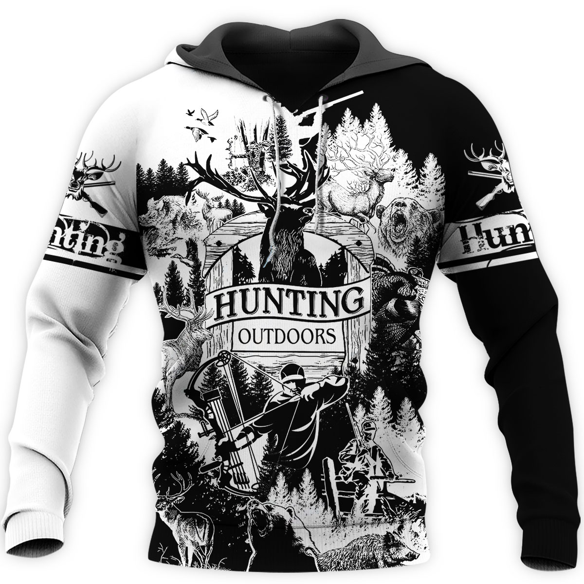 Hunting Black And White 3D All Over Print | Unisex | Adult | Ht2478