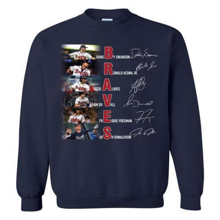 Braves Dansby Swanson Ronald Acuna Ozzie Albies Adam Duvall Freddie Freeman Josh Donaldson Signature Sweatshirt