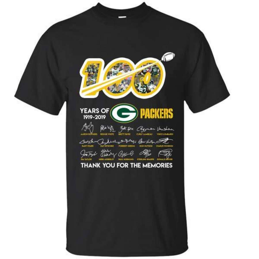 100 Years Of Green Bay Packers T-Shirt Anniversary Signature For Fans T-Shirt