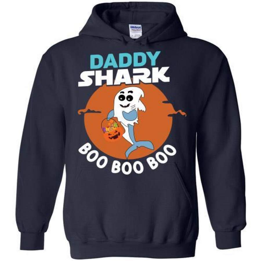 Daddy Shark Boo Boo Boo Shark Ghost Halloween Hoodie