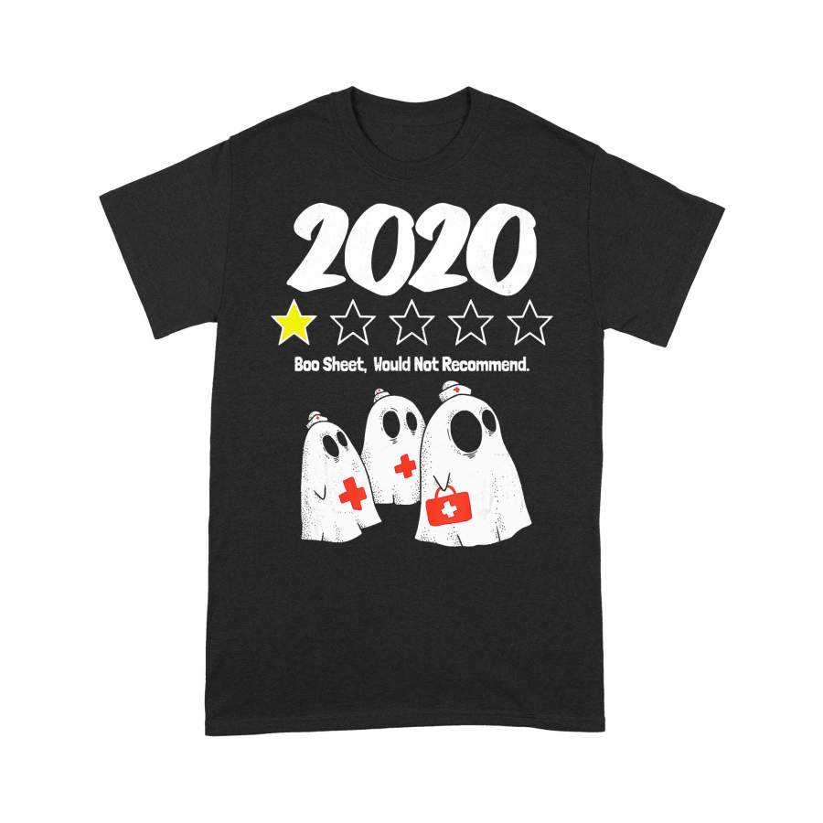 2020 Boo Sheet 1 Star Nurse Ghost Halloween T-shirt