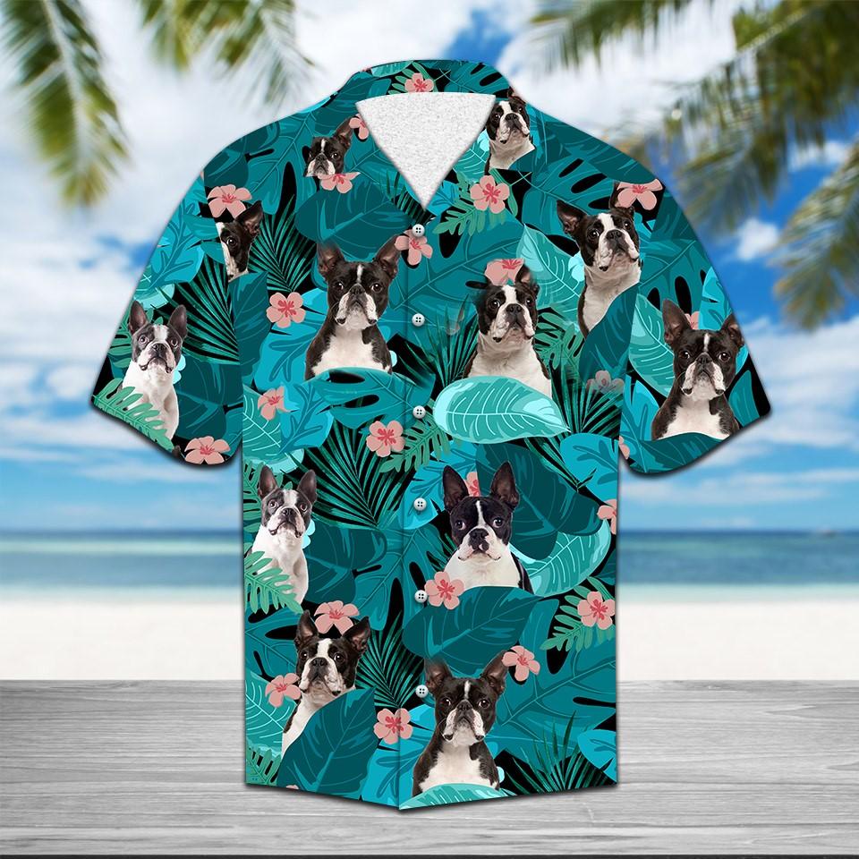 Boston Terrier Tropical Summer Hawaii Shirt