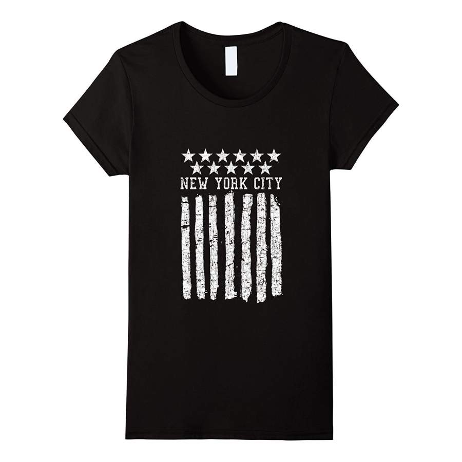 Distress Usa Theme Flag, New York City Short Sleeve T-Shirt