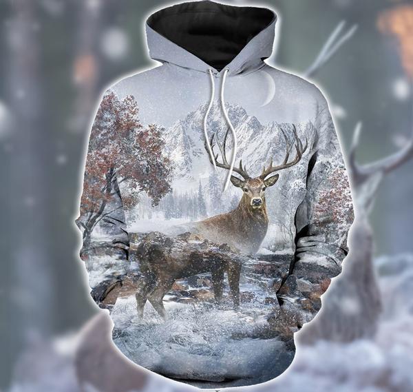 Love Deer Snow Hunting 3D All Over Print | Unisex | Adult | Ht5175