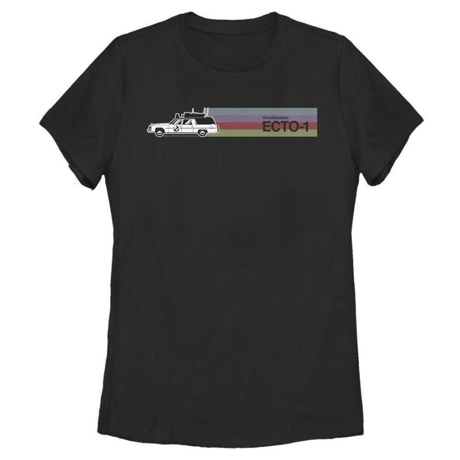 Ecto-1 Stripe – Ghostbusters Black T-Shirt, Women’s