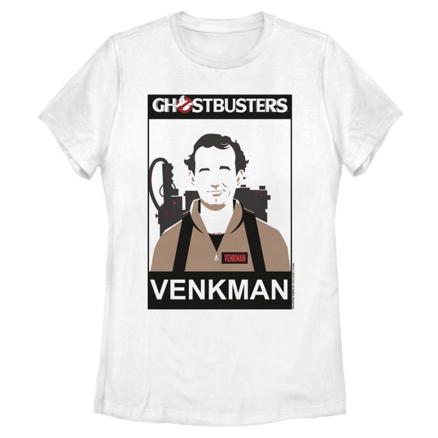 Venkman Minimalist – Ghostbusters White T-Shirt, Women’s