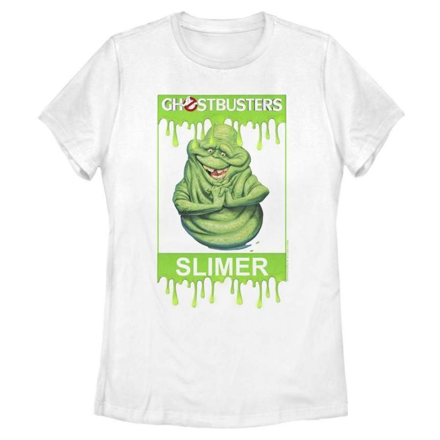 Comics Style Slimer – Ghostbusters White T-Shirt, Women’s