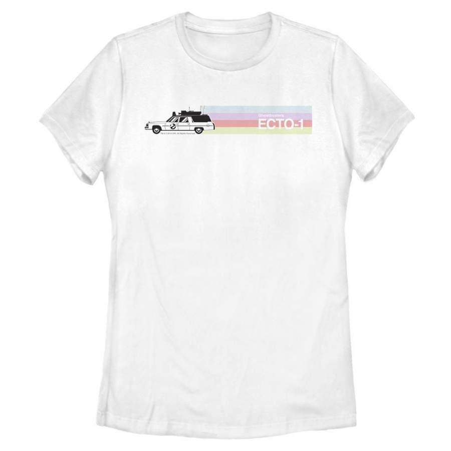 Ecto-1 Stripe – Ghostbusters White T-Shirt, Women’s