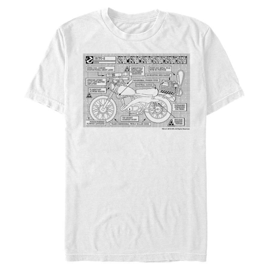 Ecto-2 Blueprint – Ghostbusters White T-Shirt