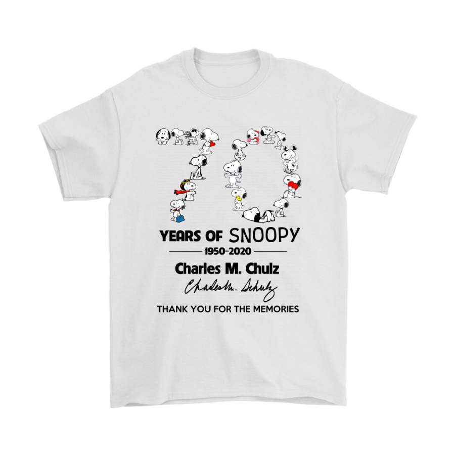 70 Years Of Snoopy 1950 2020 Thank You For The Memories Shirts