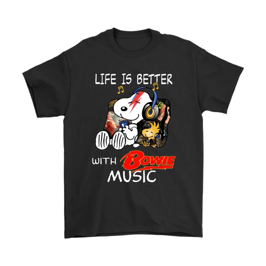 Life Is Better With Bowie Music Relaxing Woodstock And Snoopy Shirts