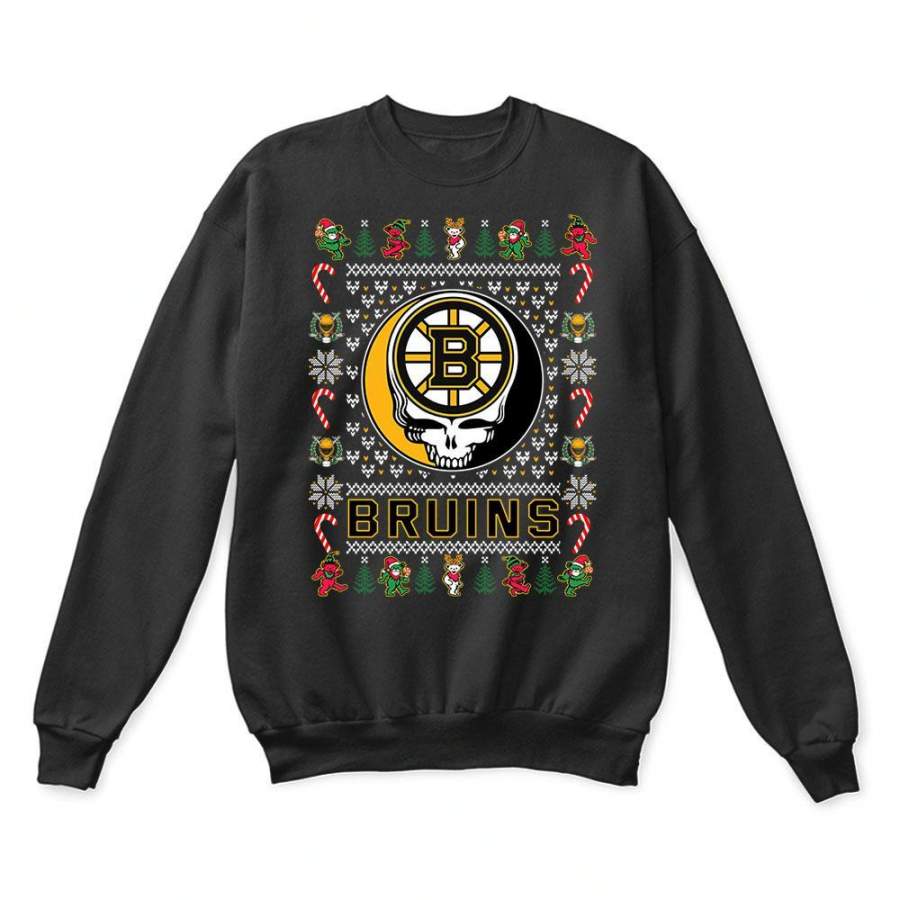 Boston Bruins x Grateful Dead Christmas Ugly Sweater