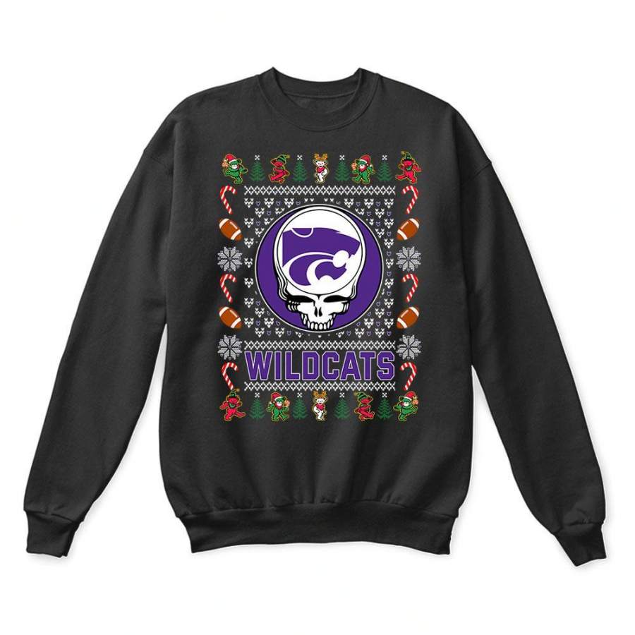 Kansas State Wildcats x Grateful Dead Christmas Ugly Sweater