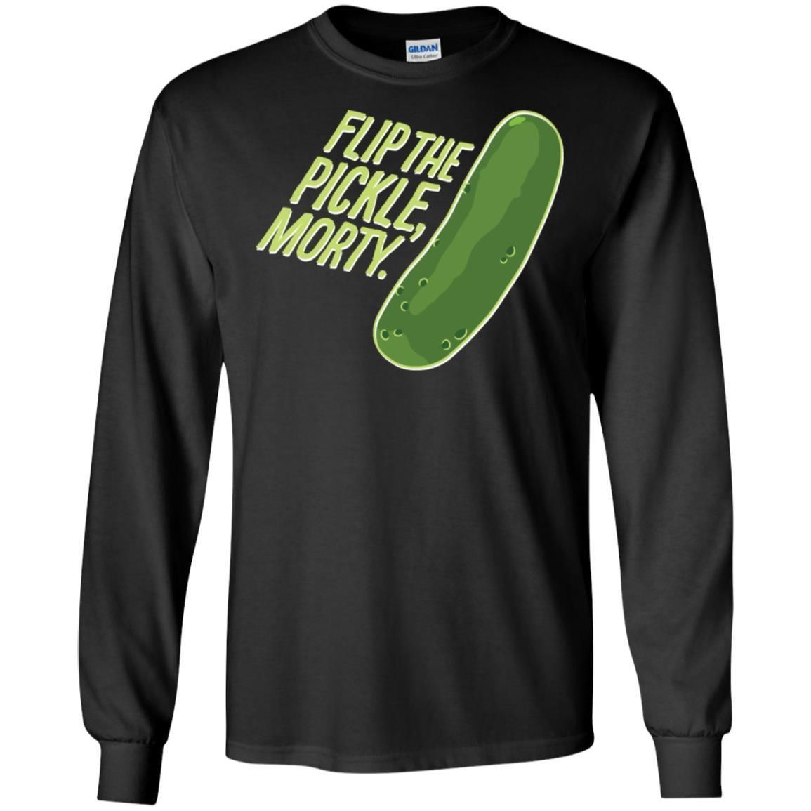 Rick And Morty Flip The Pickle Quote Men Long Sleeve Shirt