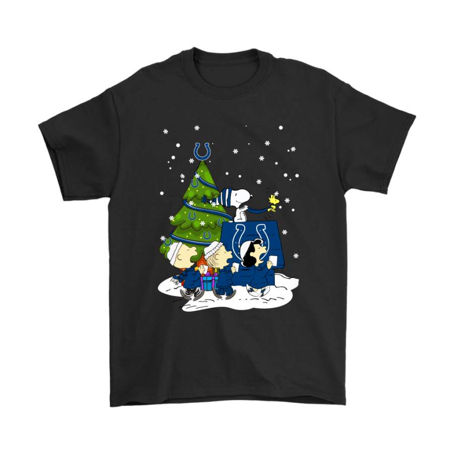 Indianapolis Colts Are Coming To Town Snoopy Christmas Shirts