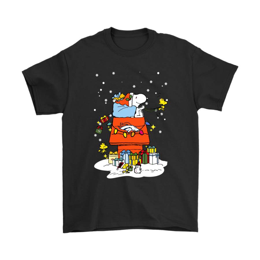 Denver Broncos Santa Snoopy Brings Christmas To Town Shirts