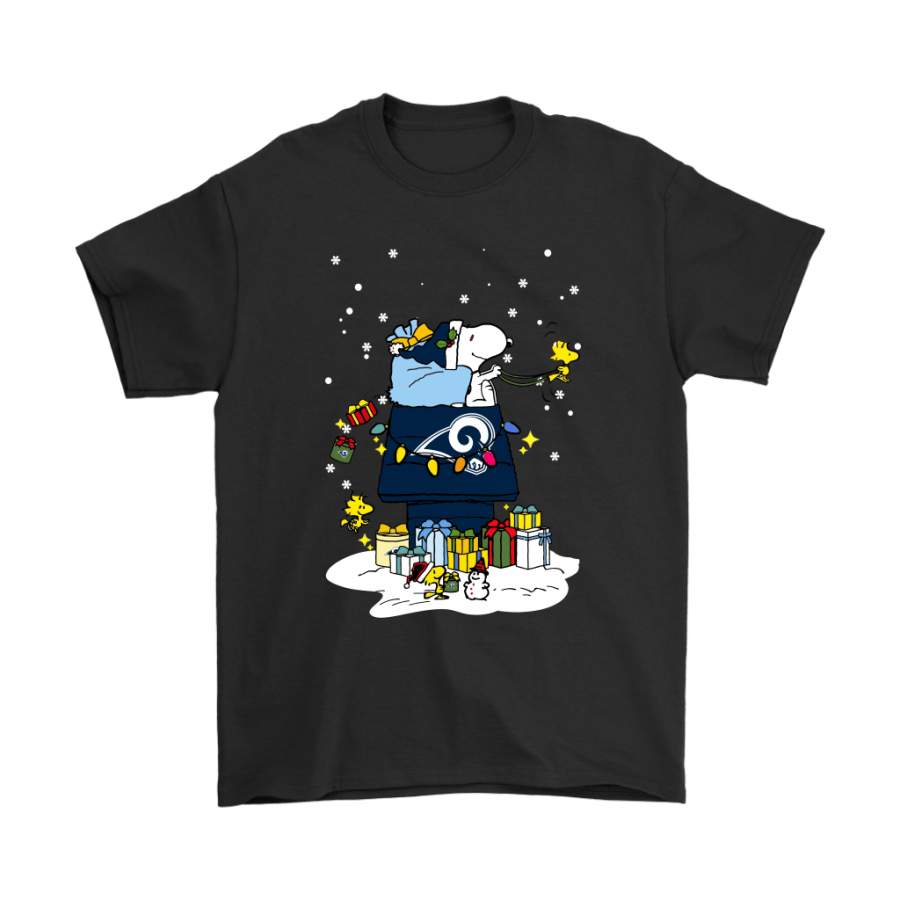 Los Angeles Rams Santa Snoopy Brings Christmas To Town Shirts