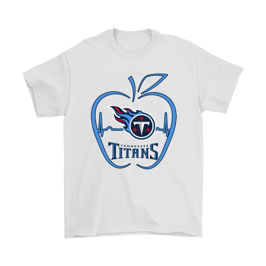 Apple Heartbeat Teacher Symbol Tennessee Titans Shirts