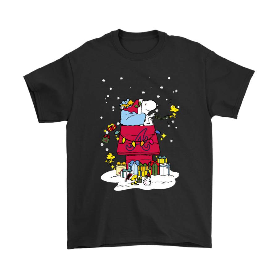 Atlanta Braves Santa Snoopy Brings Christmas To Town Shirts