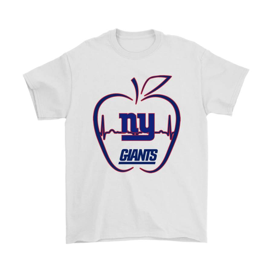 Apple Heartbeat Teacher Symbol New York Giants Shirts