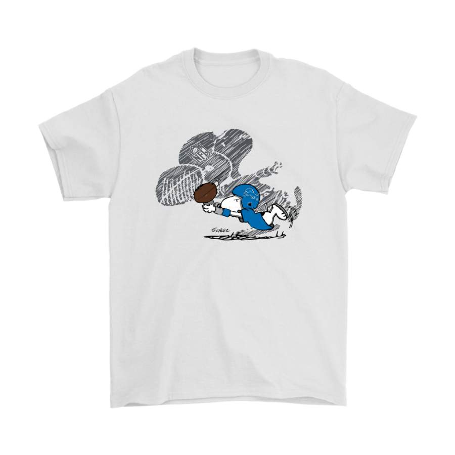 Detroit Lions Snoopy Plays The Football Game Shirts