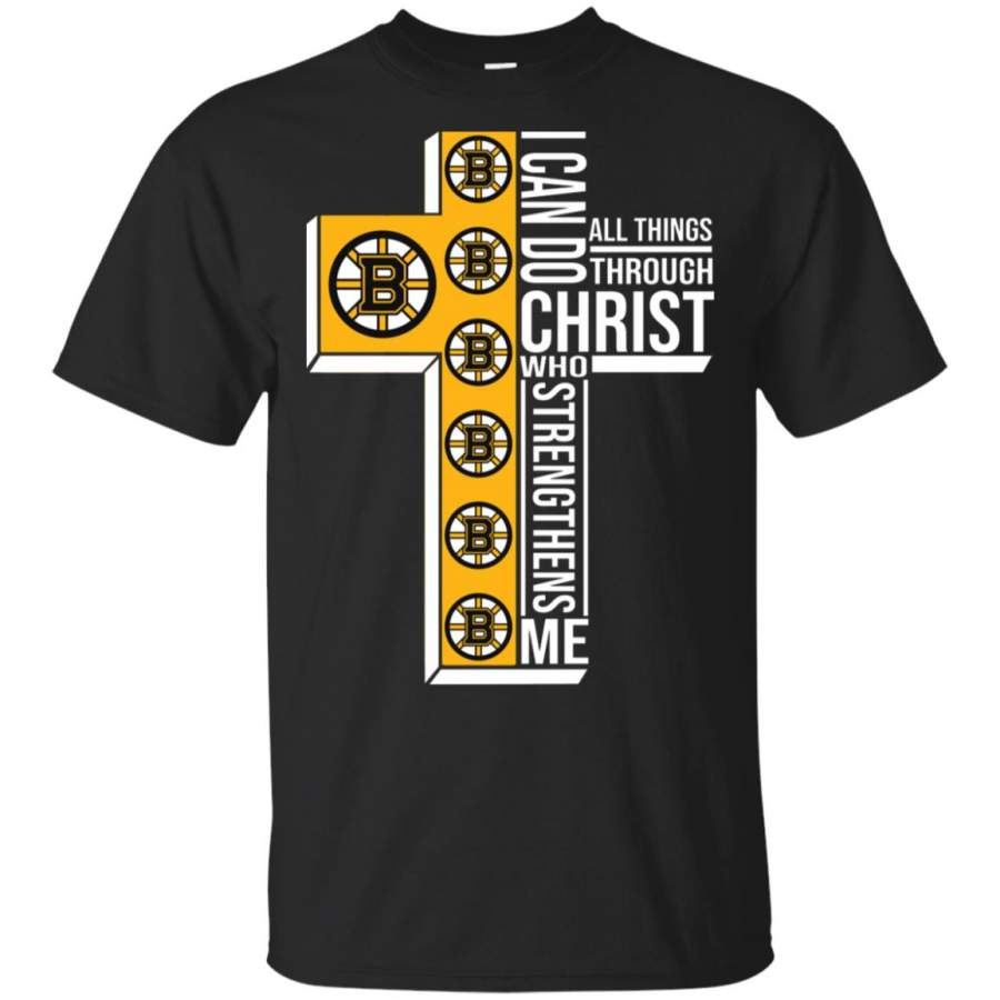 I can do all things through Christ who strengthens me Boston Bruins shirt