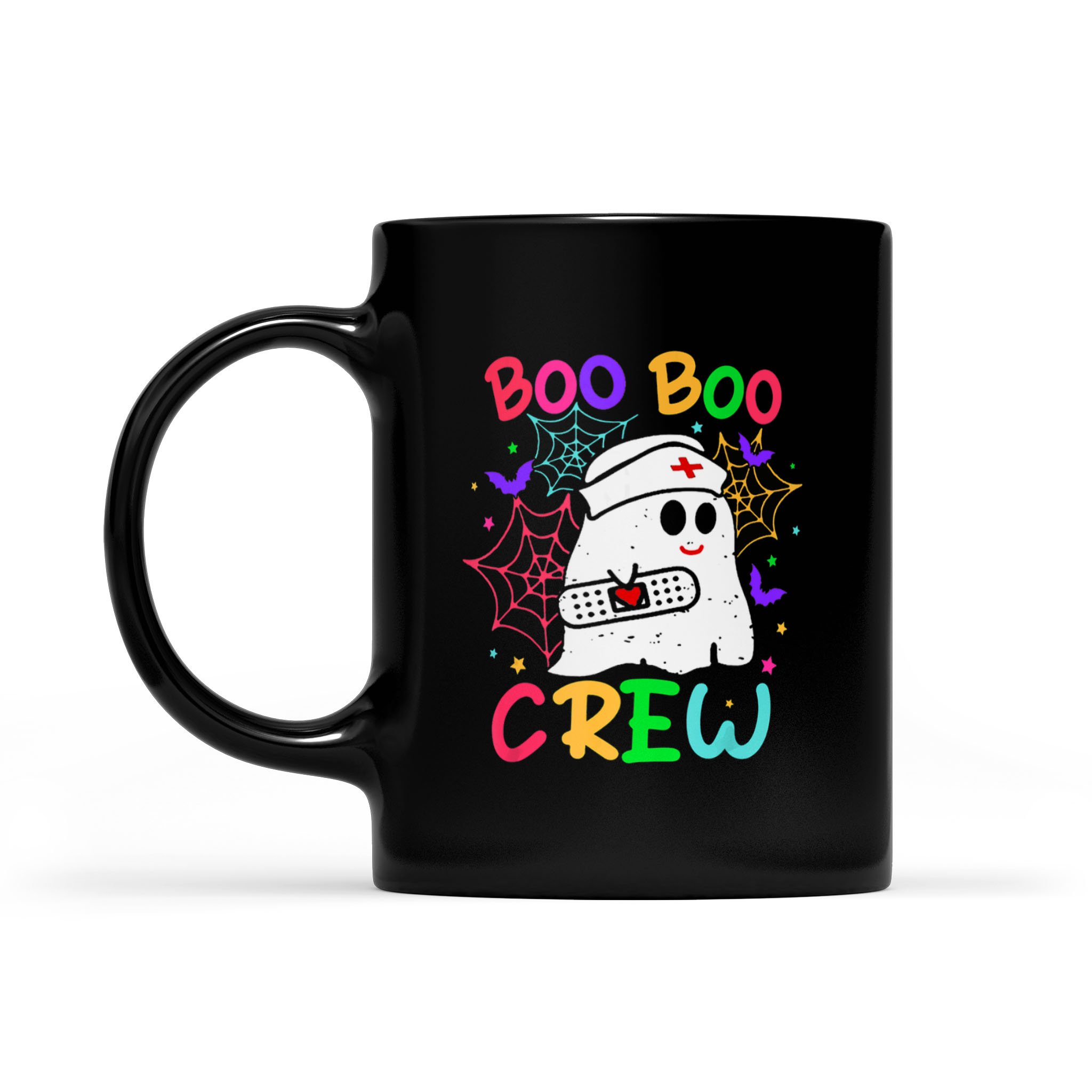 Boo Boo Crew Design Halloween Ghost Nurse – Black Mug