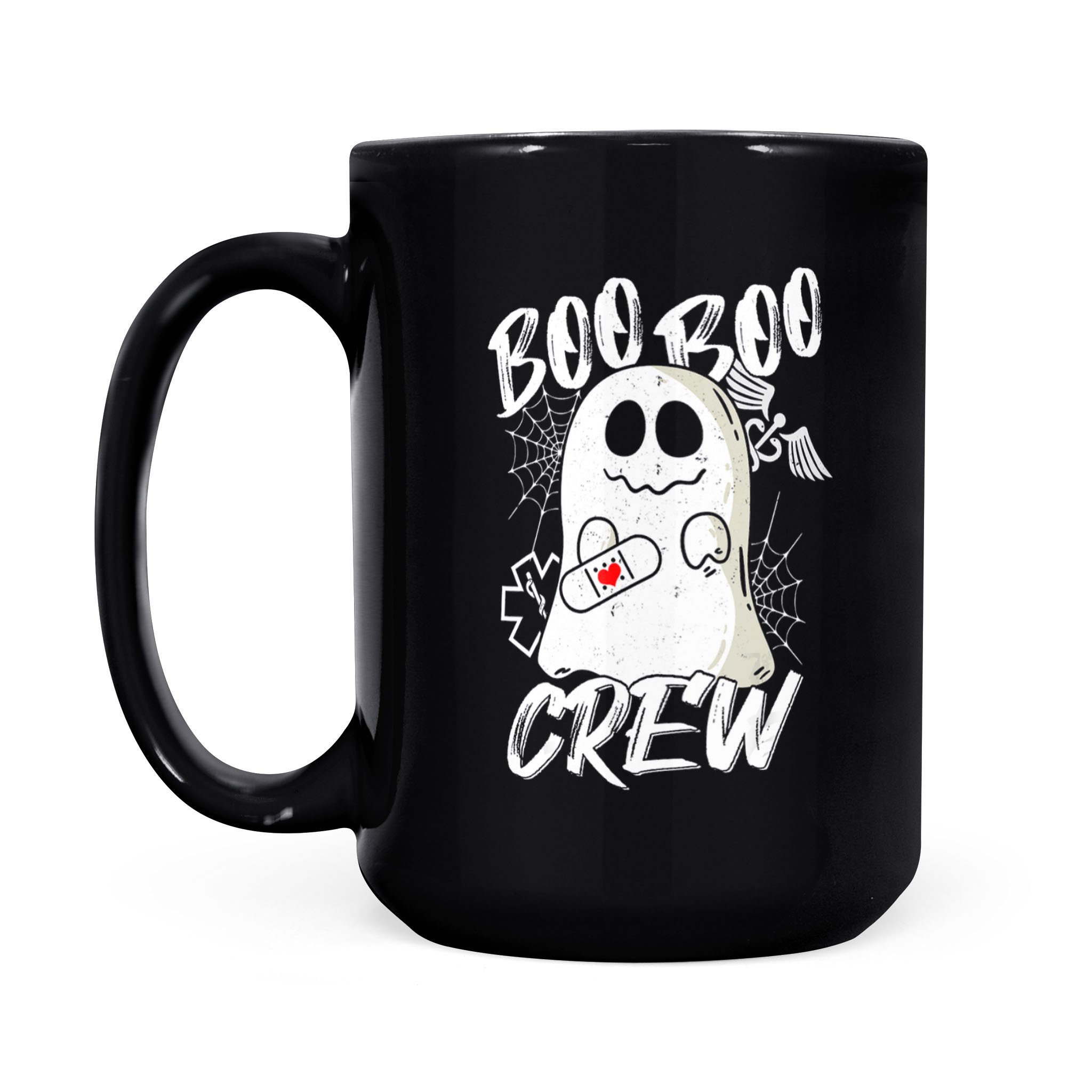 Boo Boo Crew Funny Ghost Nurse Paramedic EMT EMS Halloween – Black Mug