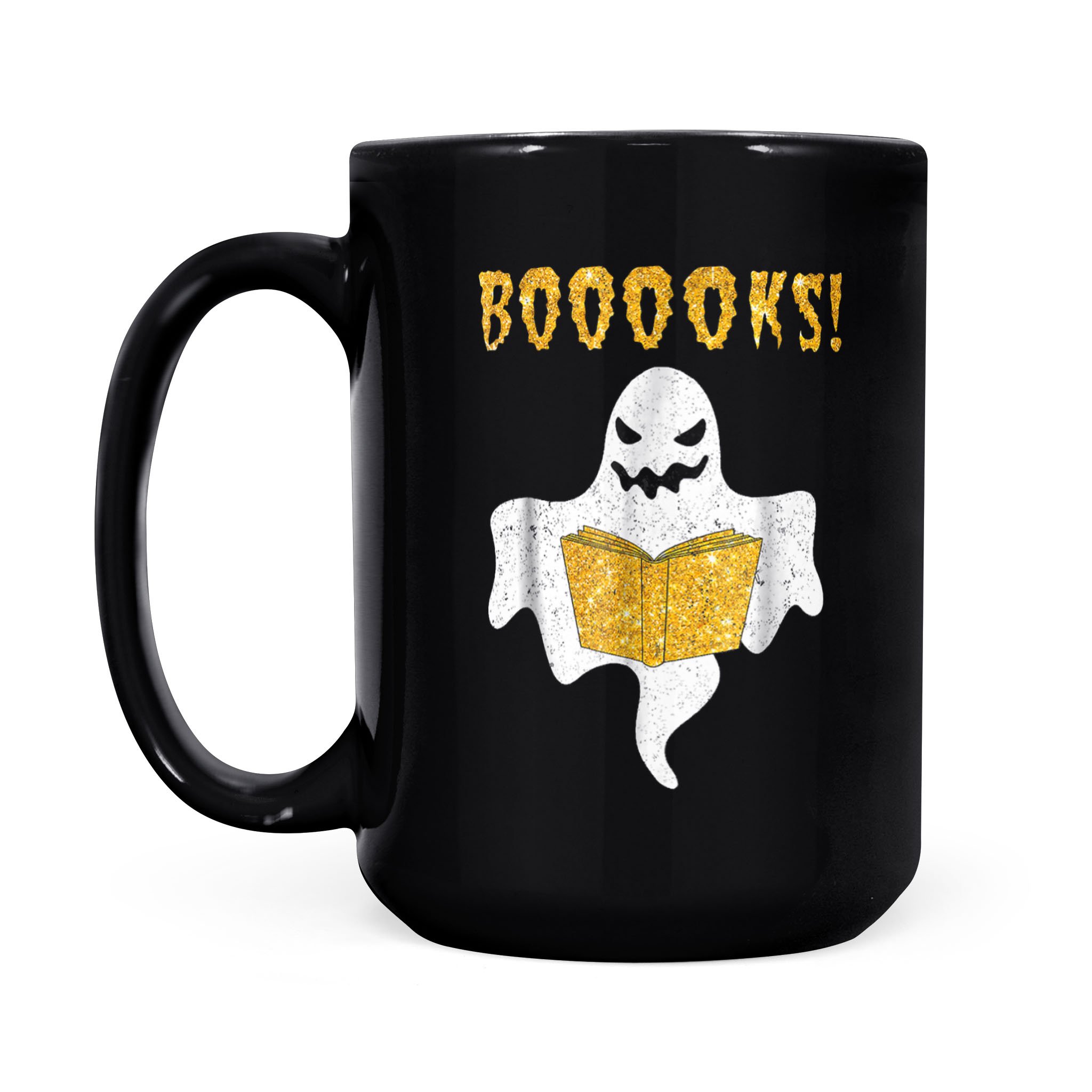 Booooks Ghost Reading Halloween Costume – Black Mug