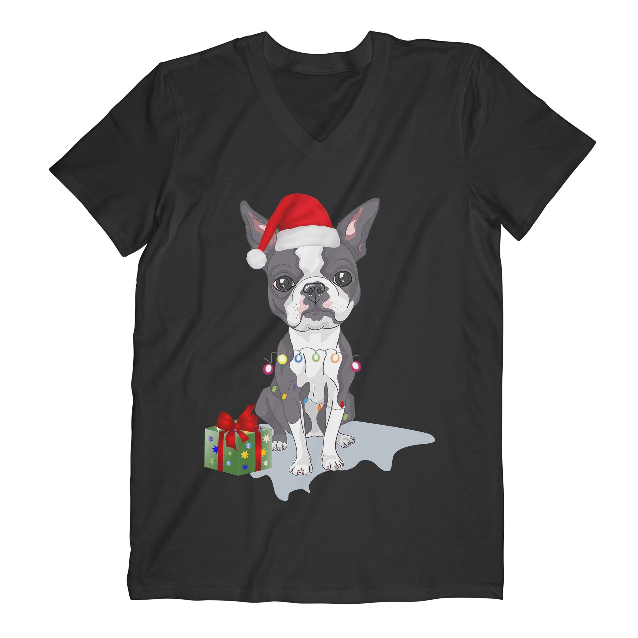 Boston Terrier Dog Christmas – Comfort V-neck