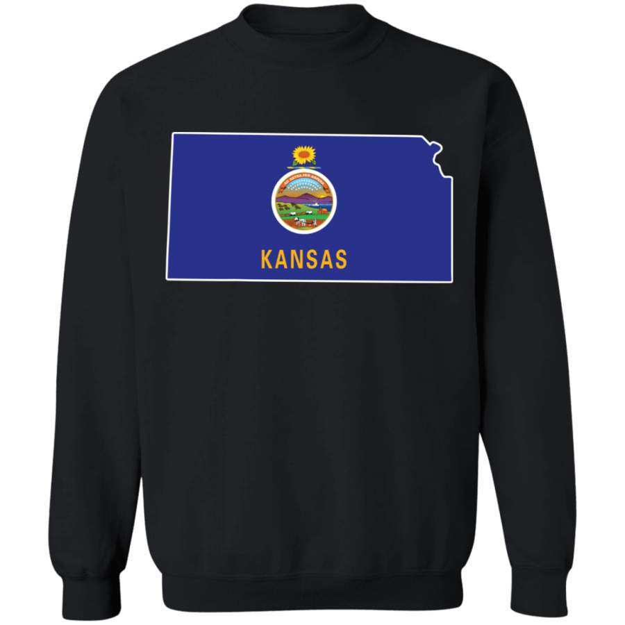 Kansas State Flag Crewneck Pullover Sweatshirt