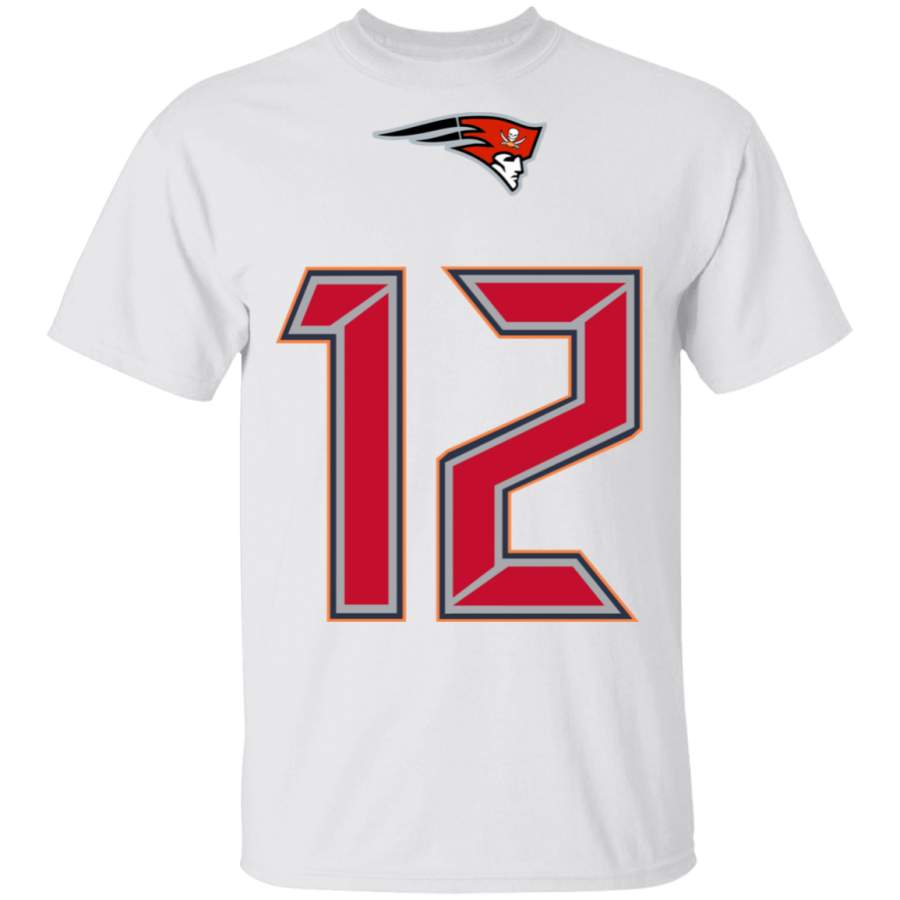 Brady Tampa Bay / Patriots Custom Fused Logo T-Shirt