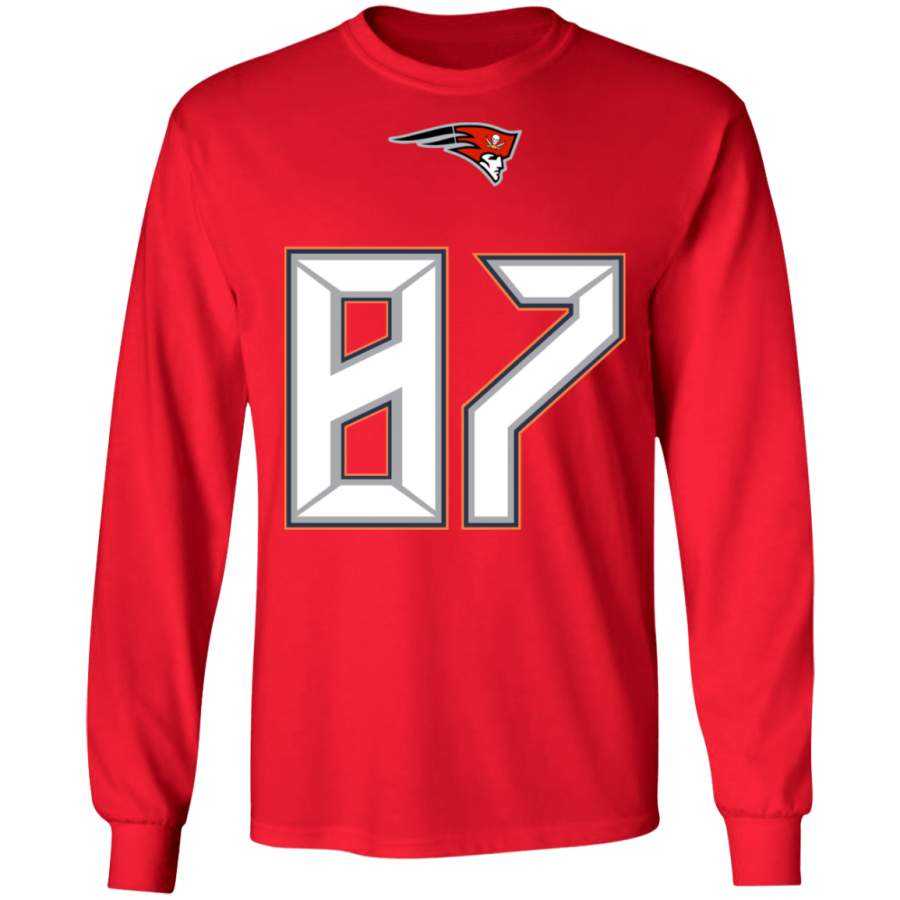 Gronkowski Fused Logo Tampa Bay / Patriots Long-Sleeve Ultra Cotton T-Shirt