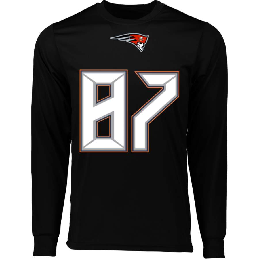 Gronkowski Fused Logo Tampa Bay / Patriots Long-Sleeve Wicking T-Shirt