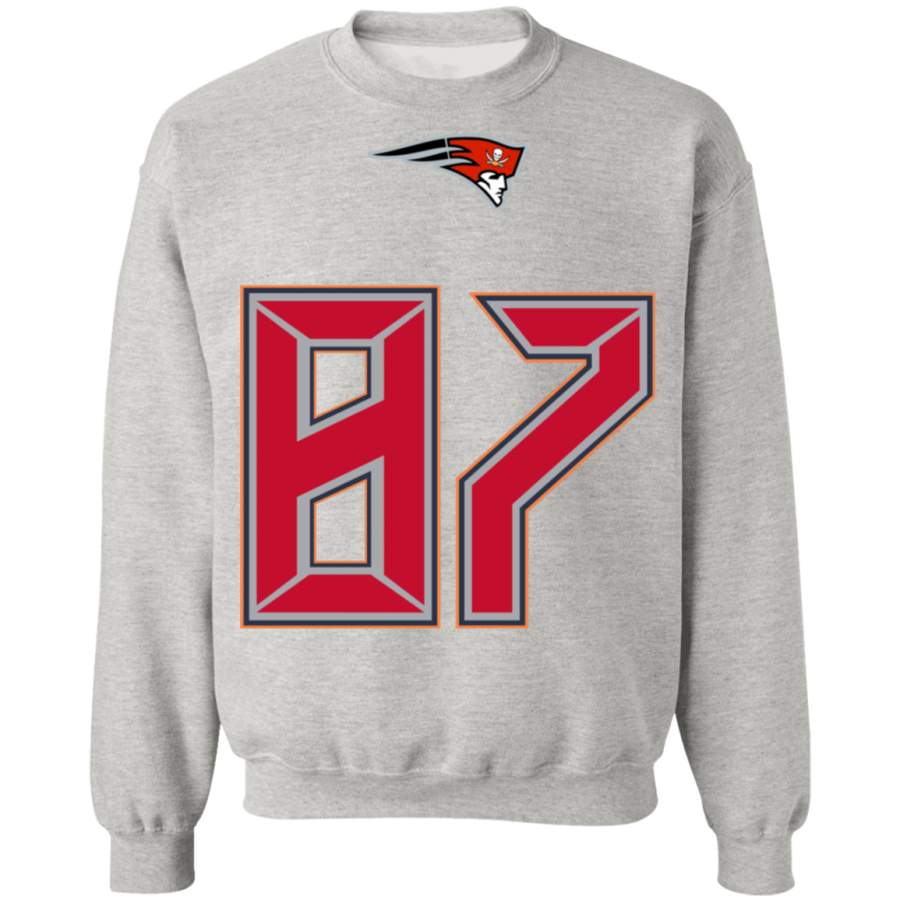 Gronkowski Fused Logo Tampa Bay / Patriots Crewneck Pullover Sweatshirt