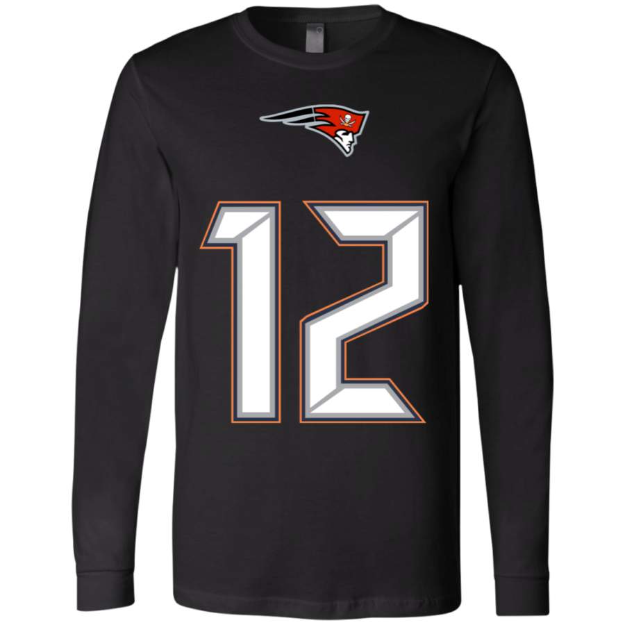 Brady Fused Logo Tampa Bay / Patriots Men’s Jersey Long-Sleeve T-Shirt