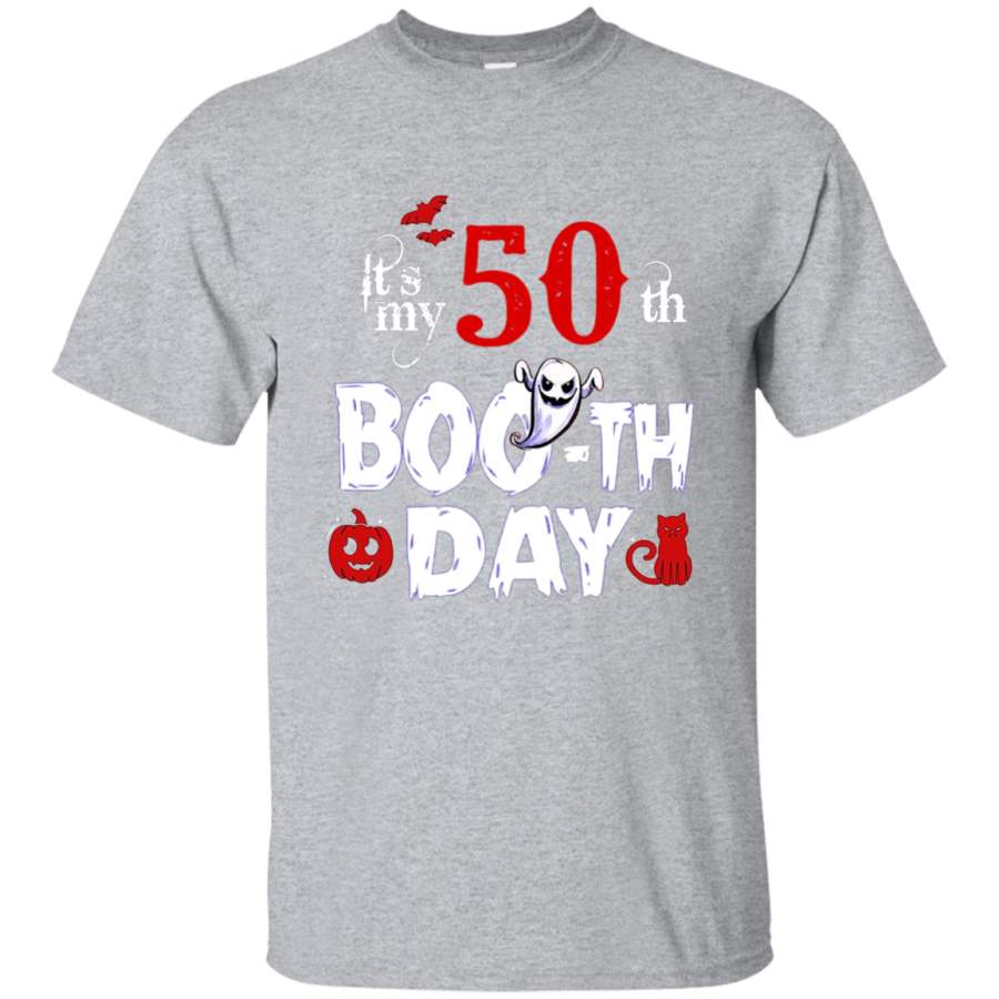 Funny 50th Boo Ghost Scary Vintage Halloween Birthday Shirt Men