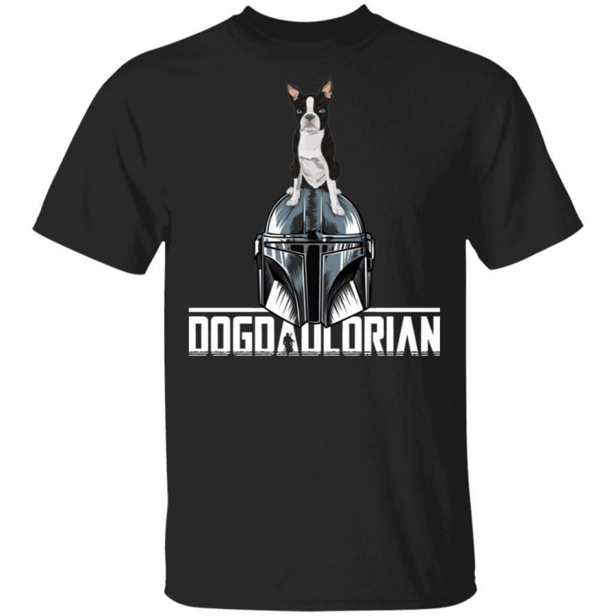 DogDadLorian Mandalorian Boston Terrier Dog Dad T-shirt MT05