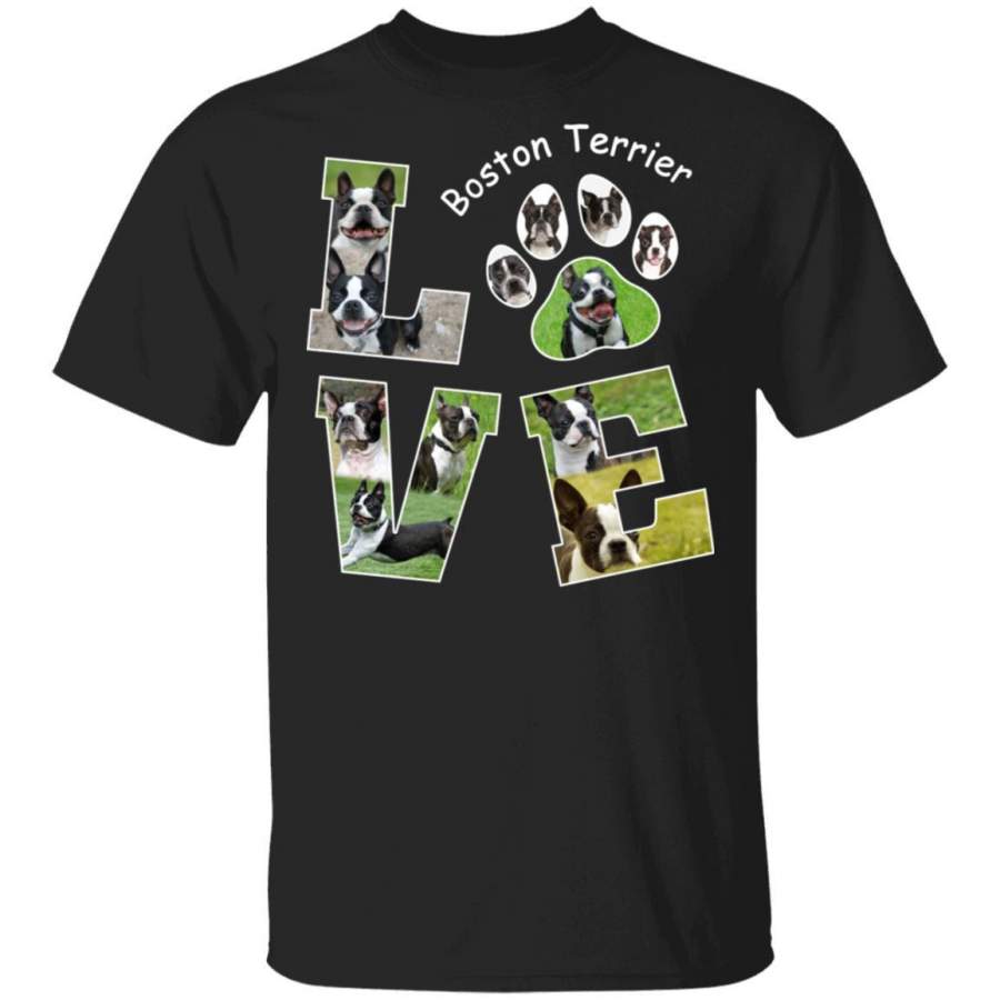 I Love Boston Terrier T-Shirt Gift For Dog Lover HA04