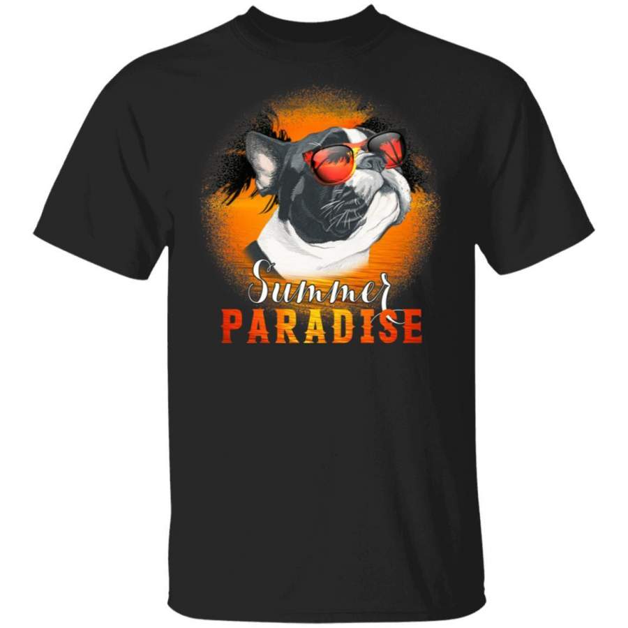 Boston Terrier Summer Paradise T-Shirt Funny For Dog Lover HA03