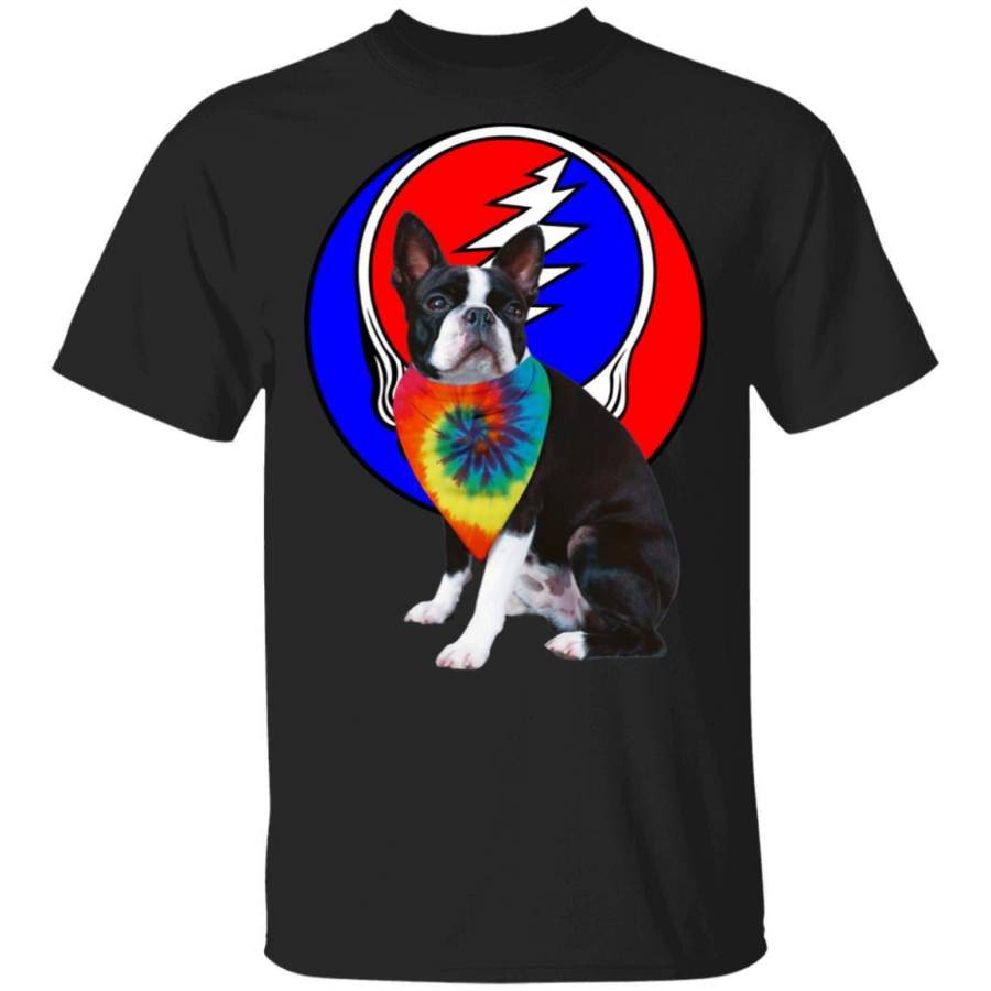 Boston Terrier Mixed Grateful Dead Head T-Shirt HA02