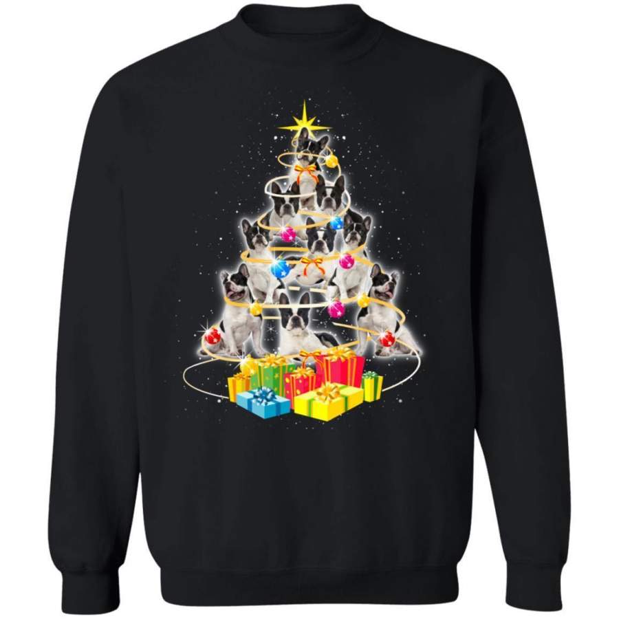 Christmas Tree Boston Terrier Dog Sweater Xmas Sweatshirt Gift MN12