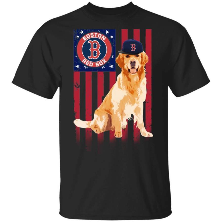 Boston Red Sox Pit Bull USA Flag Dog T-Shirt Fan Gift Idea HT209