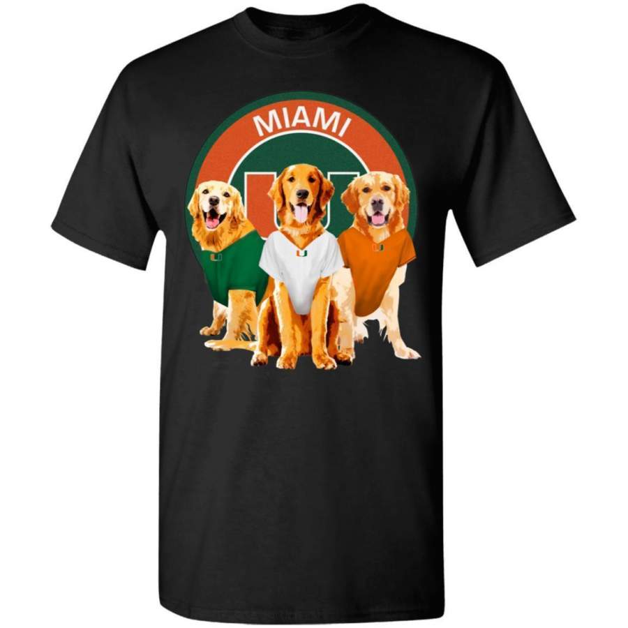 Golden Retriever Miami Hurricanes Football Fan Gift T-Shirt HT209