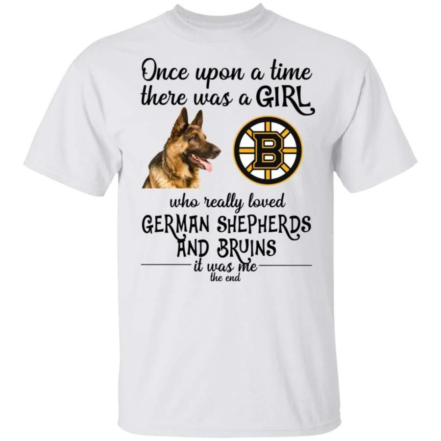 A Girl Loved Boston Bruins And German Shepherd Dog Shirt HT209