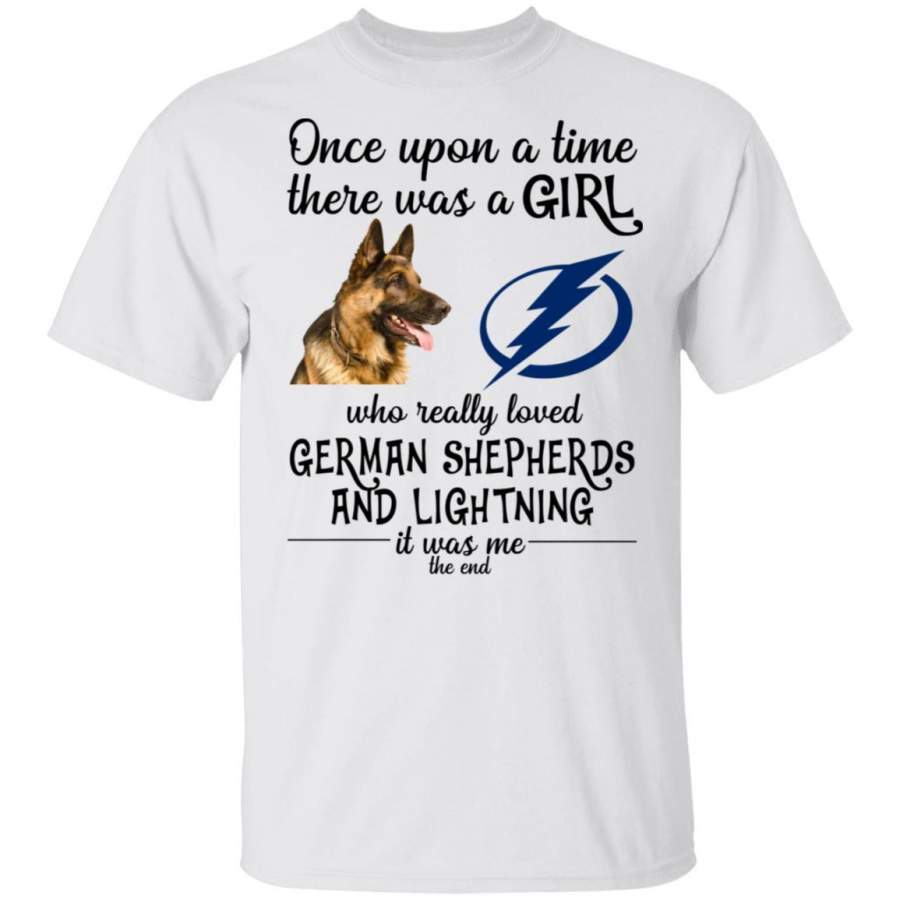 A Girl Loved Tampa Bay Lightning And German Shepherd Dog Shirt HT209