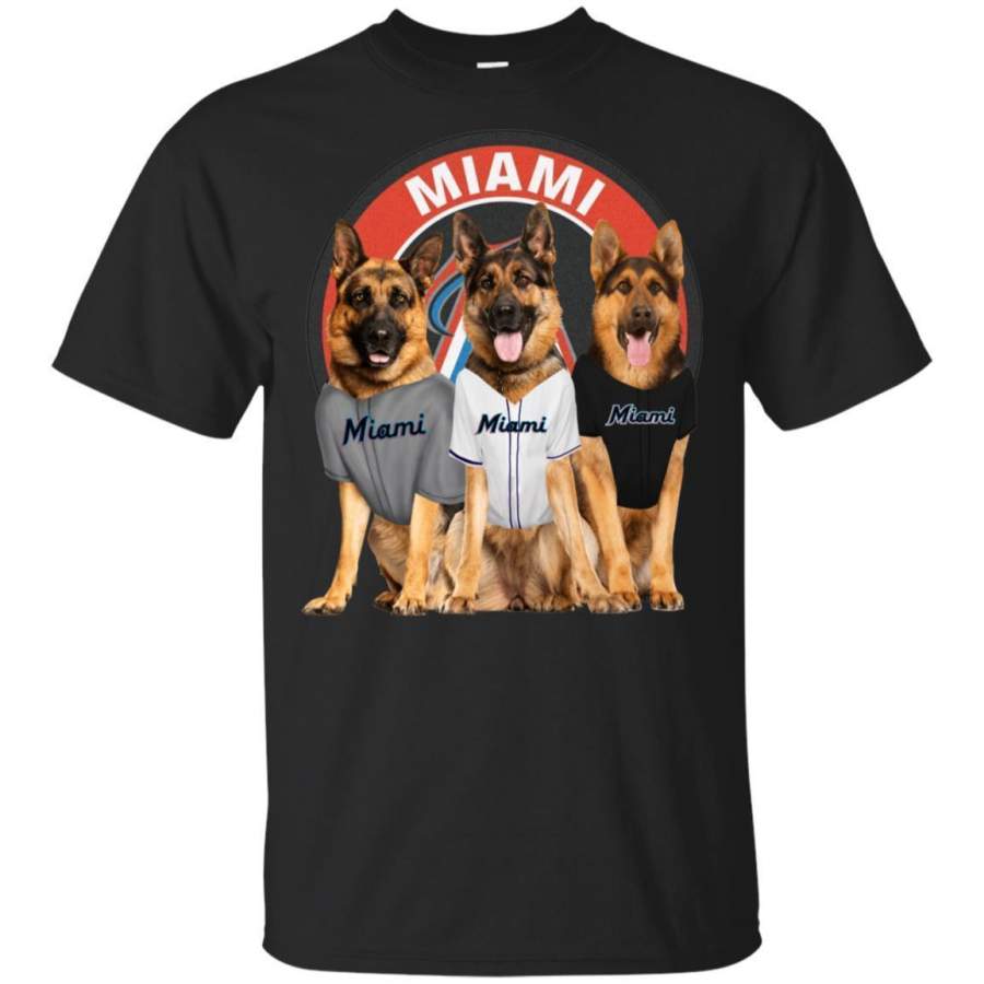 German Shepherd Dog And Miami Marlins Fan Shirt HT208