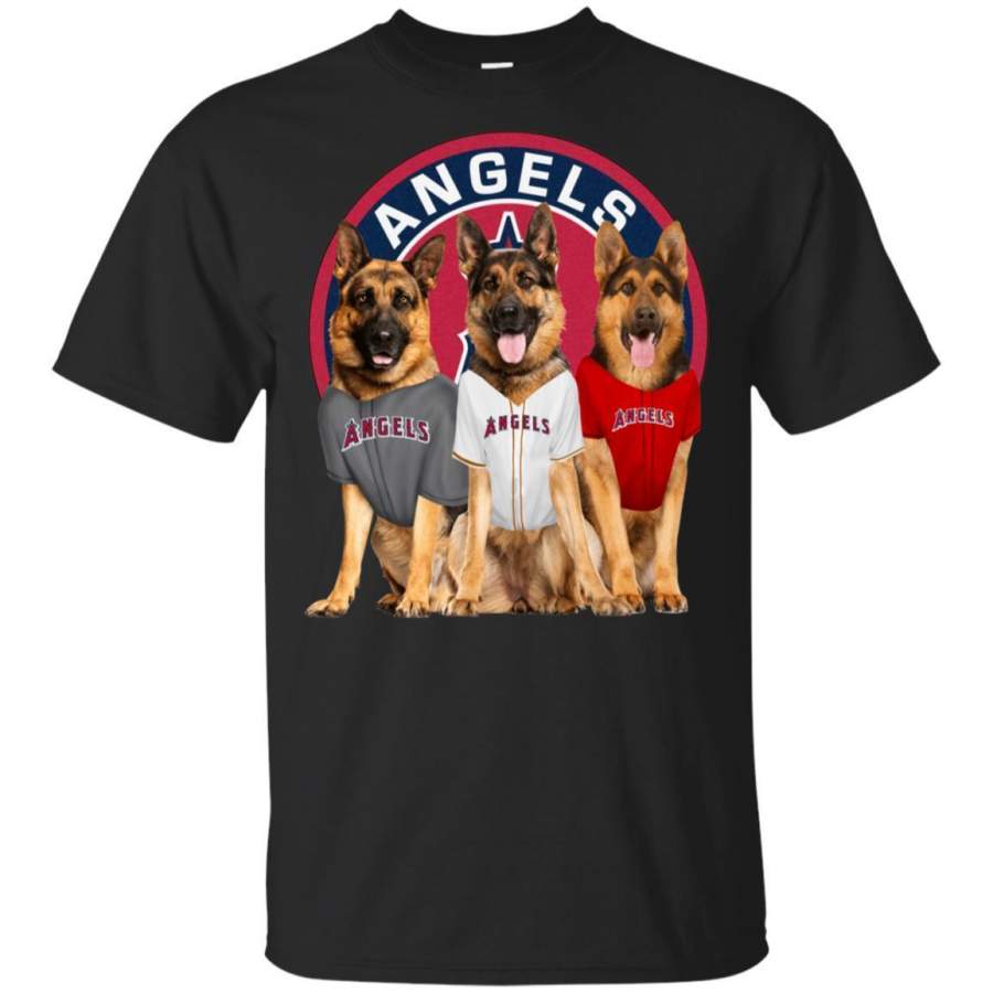 German Shepherd Dog And Los Angeles Angels Fan Shirt HT208