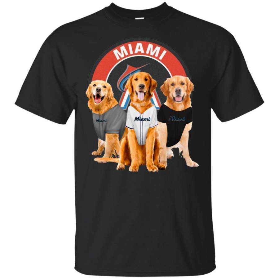 Golden Retriever Dog And Miami Marlins Fan Shirt HT208